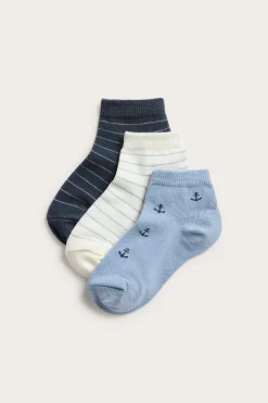 Kids blue ankle socks (3-pack)