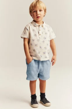 Kids blue muslin shorts
