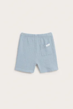 Kids blue muslin shorts