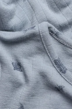 Kids' blue raccoon wool top