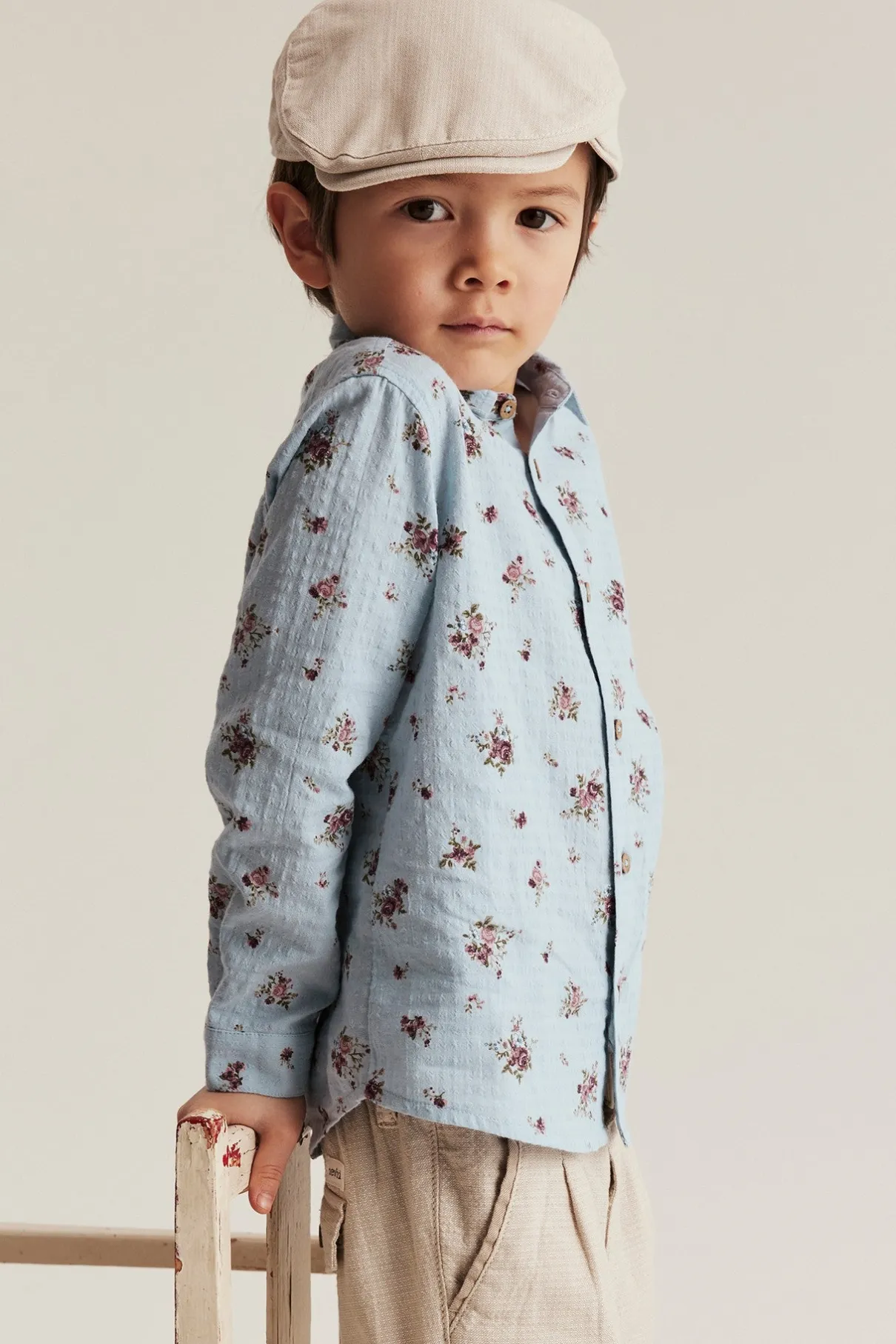 Kids' blue rose shirt