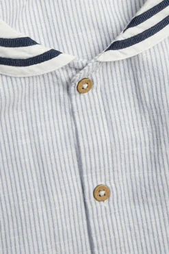 Kids blue shirt with sailor collar