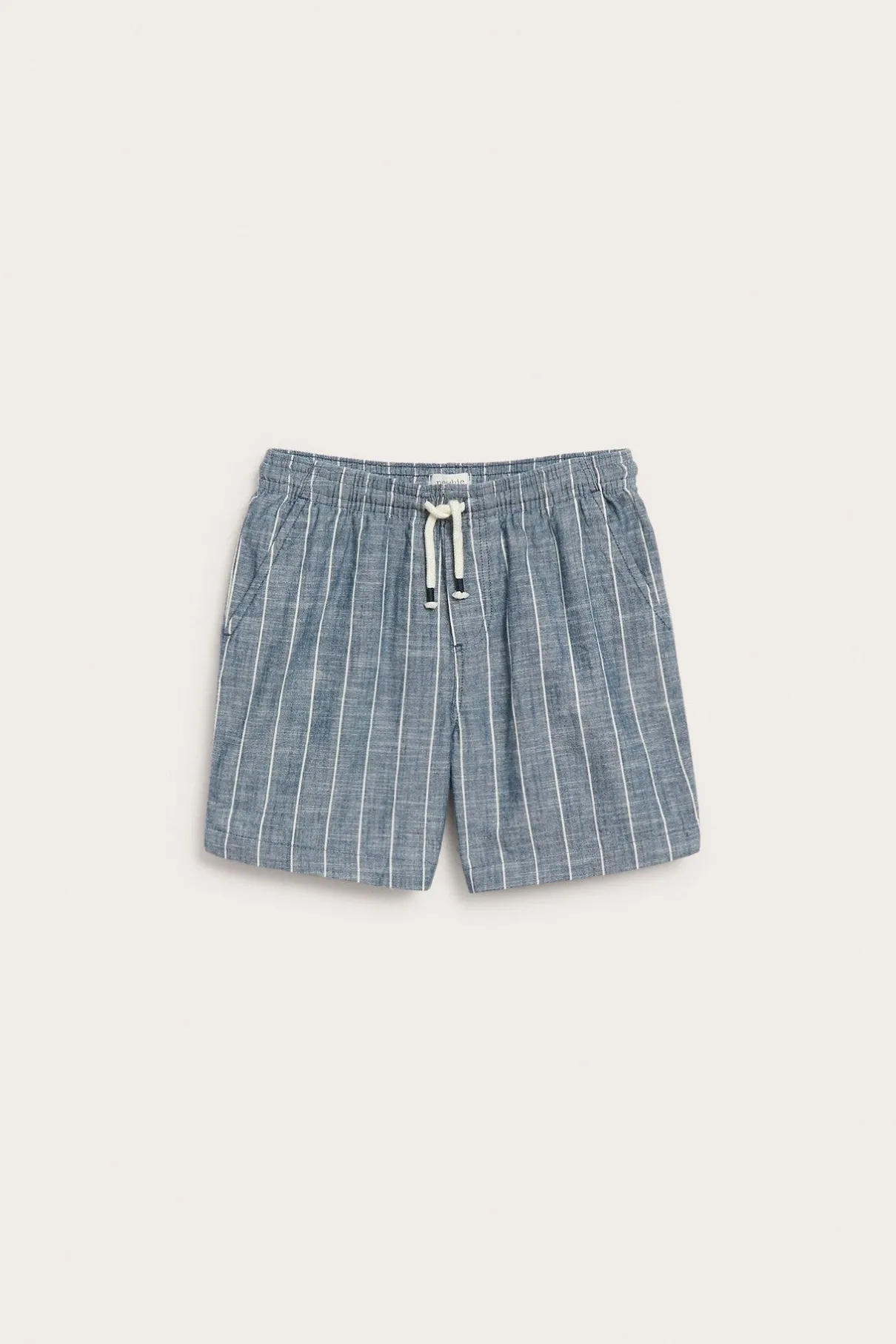 Kids blue striped woven shorts