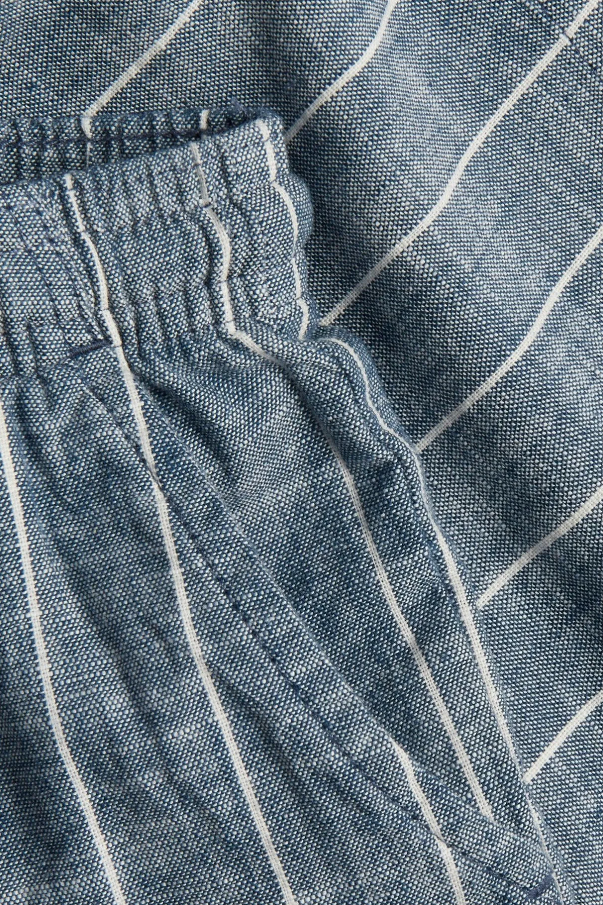 Kids blue striped woven shorts