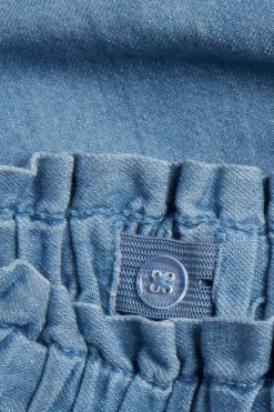 Kids blue woven denim shorts