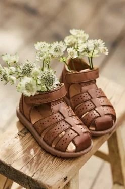 Kids brown leather strap sandal Hällevik