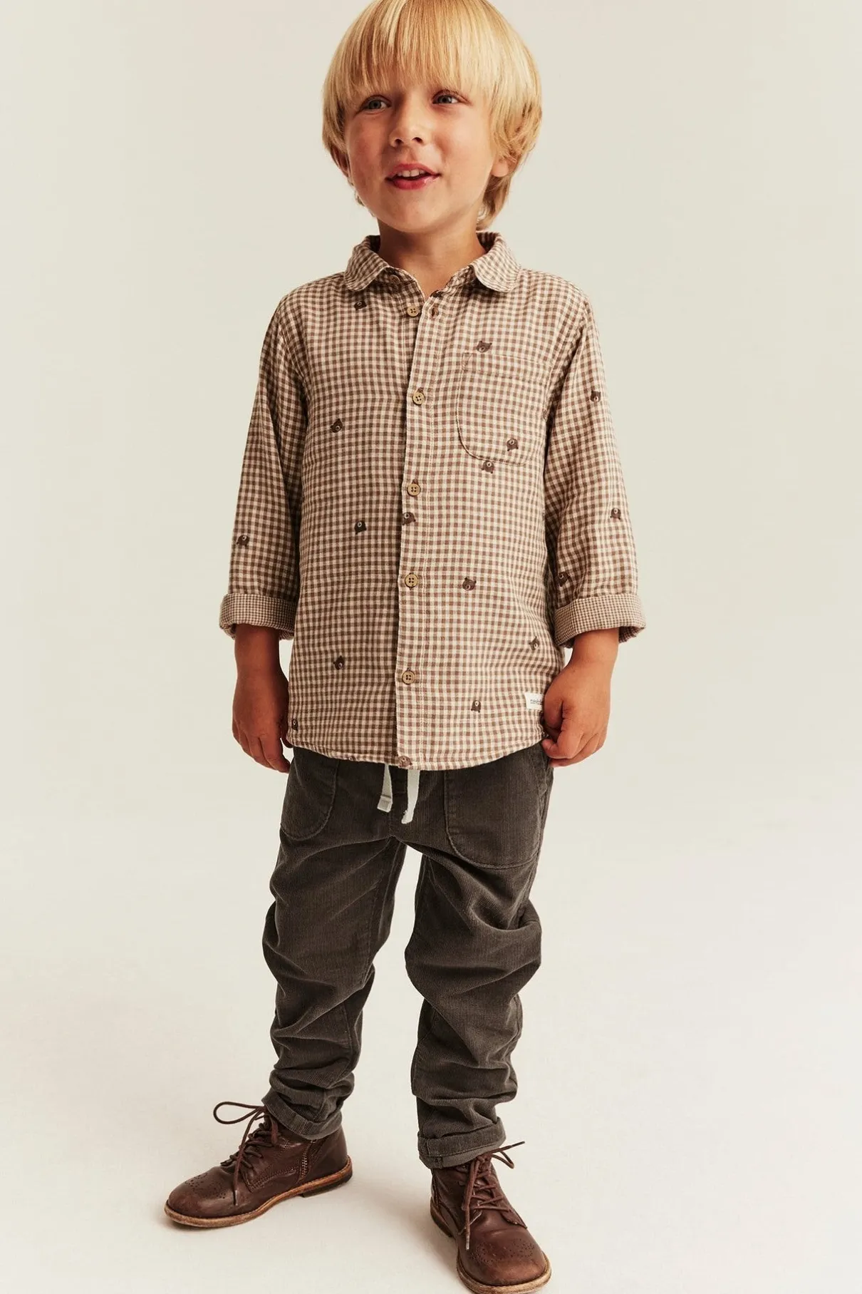 Kids brown manchester trousers