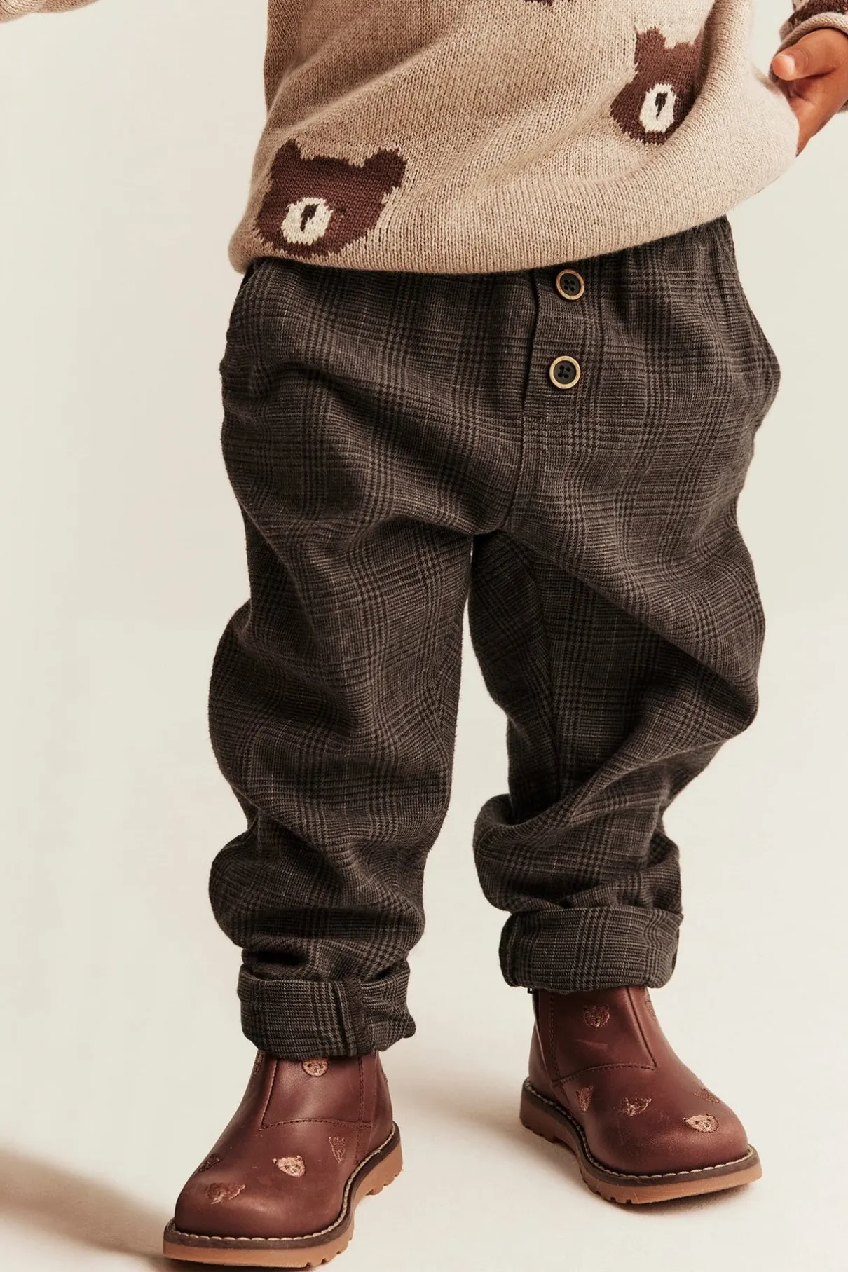 Kids brown twill trousers