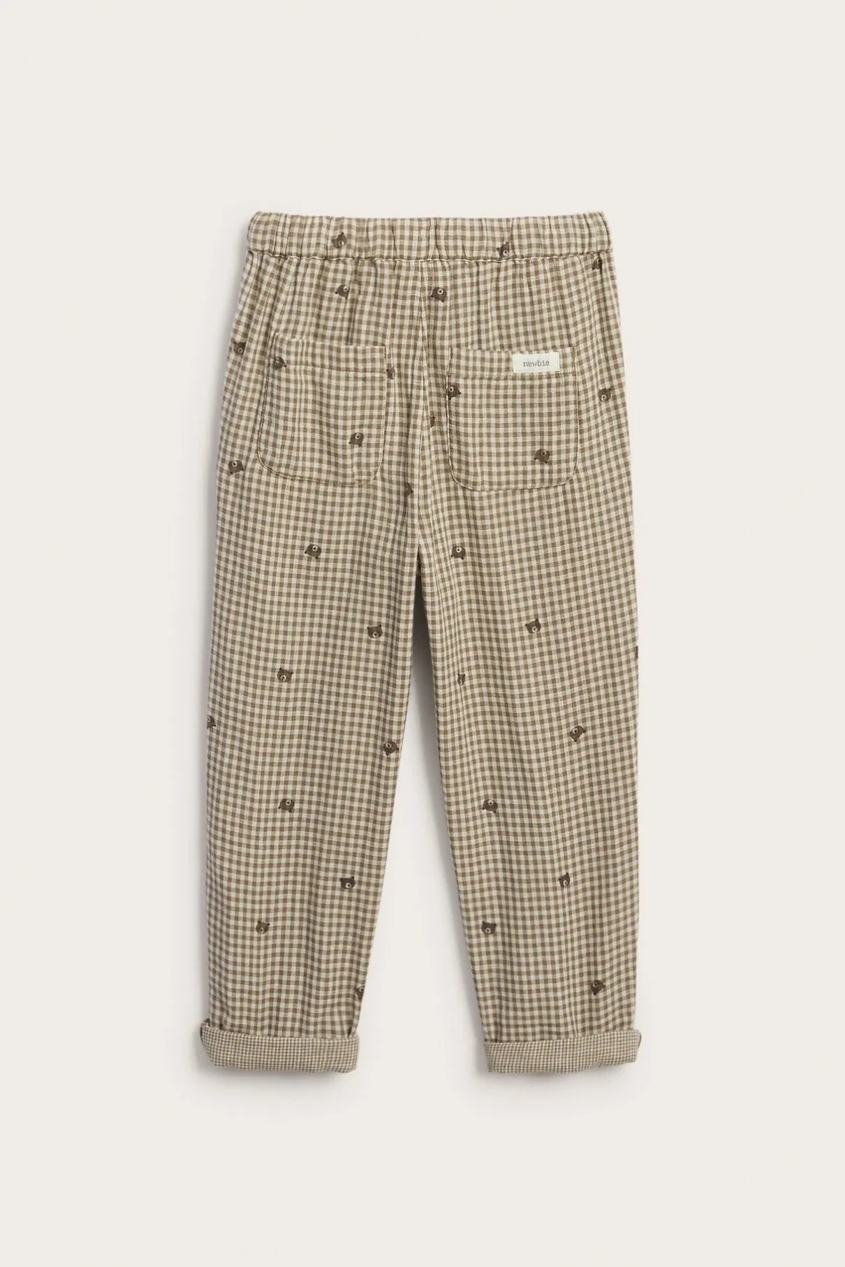 Kids checked trousers with drawstring