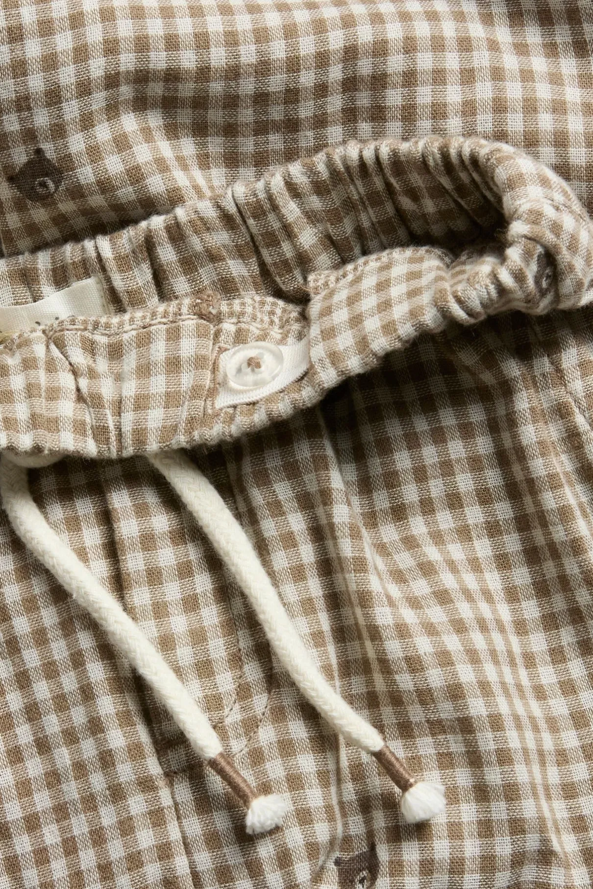 Kids checked trousers with drawstring