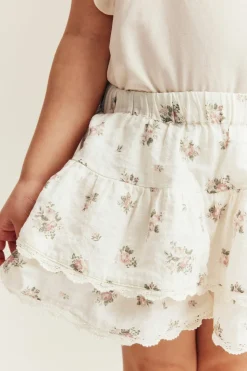 Kids floral culottes with frills