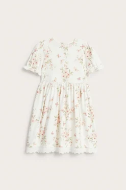 Kids floral dress with puff sleeves