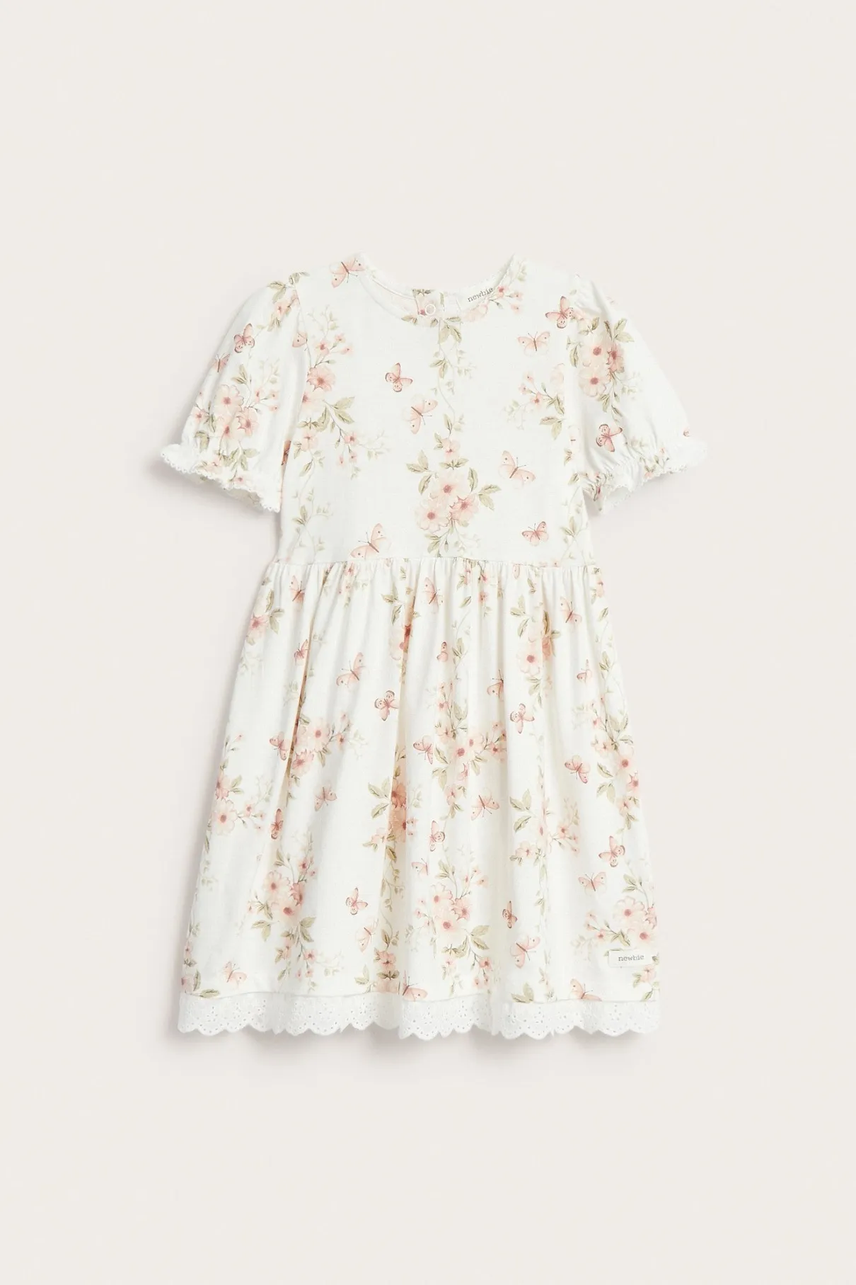 Kids floral dress with puff sleeves