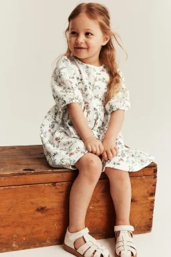 Kids floral dress with puff sleeves