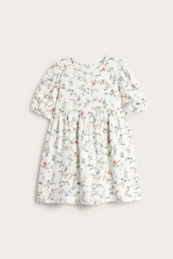 Kids floral dress with puff sleeves