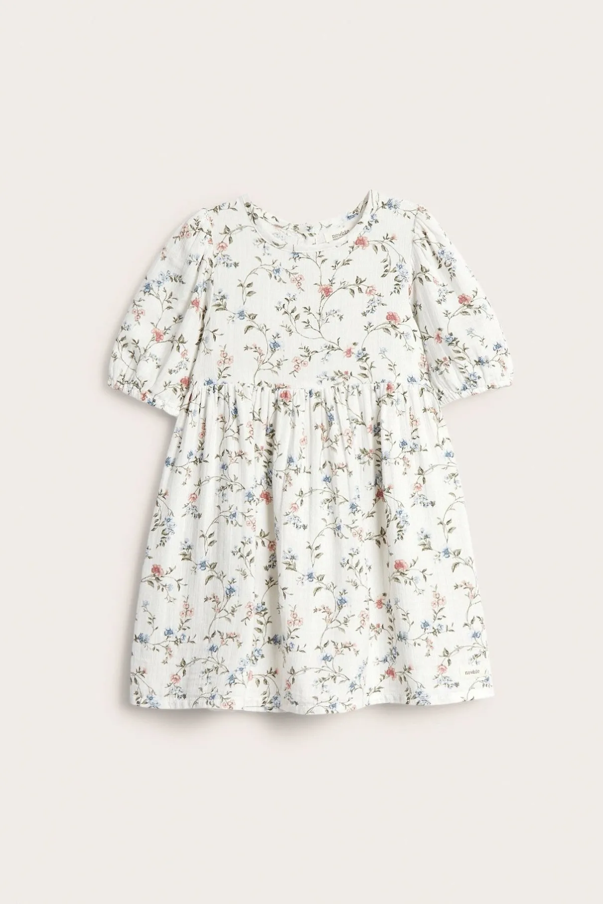 Kids floral dress with puff sleeves