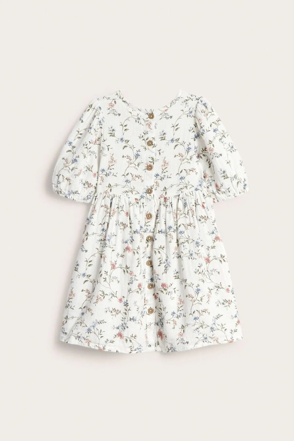 Kids floral dress with puff sleeves