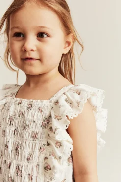 Kids floral jumpsuit with frills