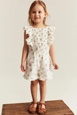Kids floral jumpsuit with frills