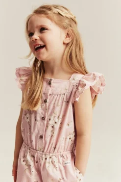 Kids floral jumpsuit with frill