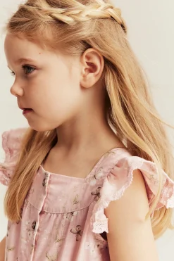 Kids floral jumpsuit with frill
