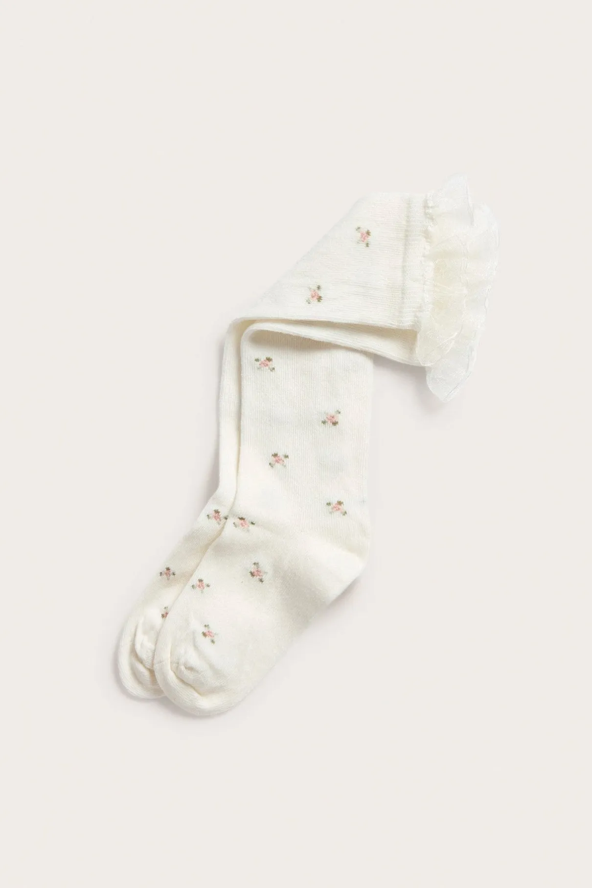 Kids floral knee-high socks with ruffle