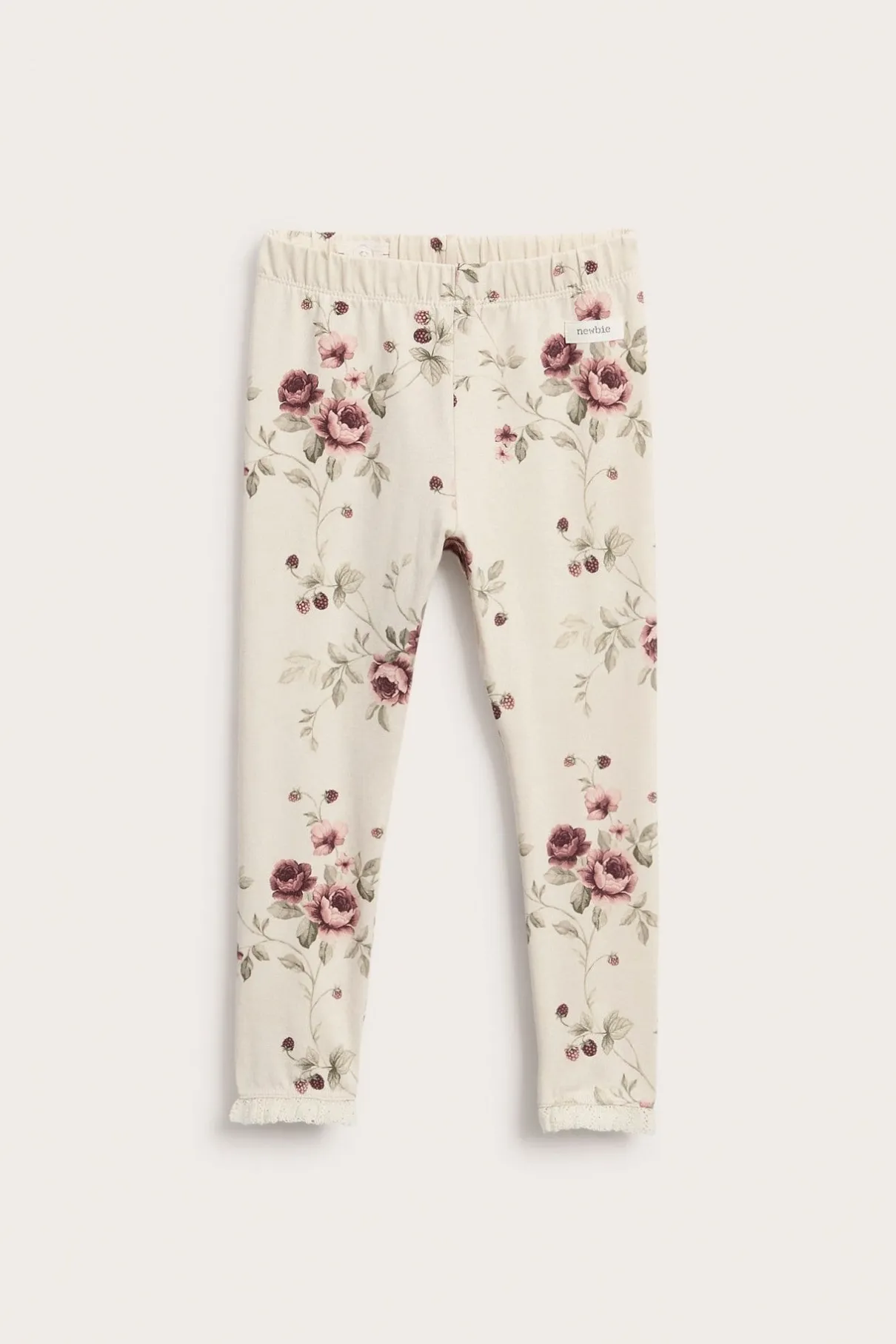 Kids floral leggings with lace ruffle