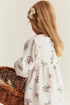Kids floral muslin dress