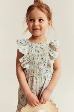 Kids floral woven jumpsuit