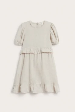 Kids frilled linen dress