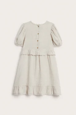 Kids frilled linen dress