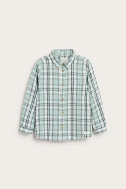 Kids´ green checked shirt