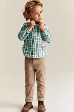 Kids´ green checked shirt