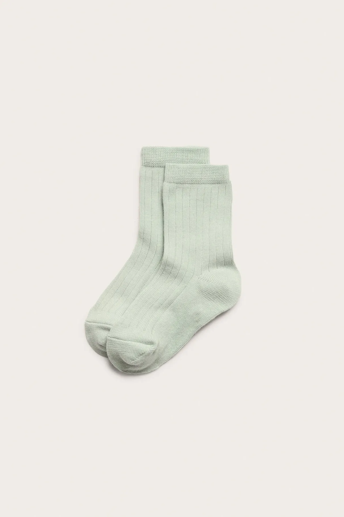 Kids' green ribbed socks