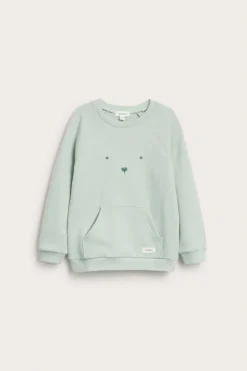 Kids' green sweatshirt with pocket