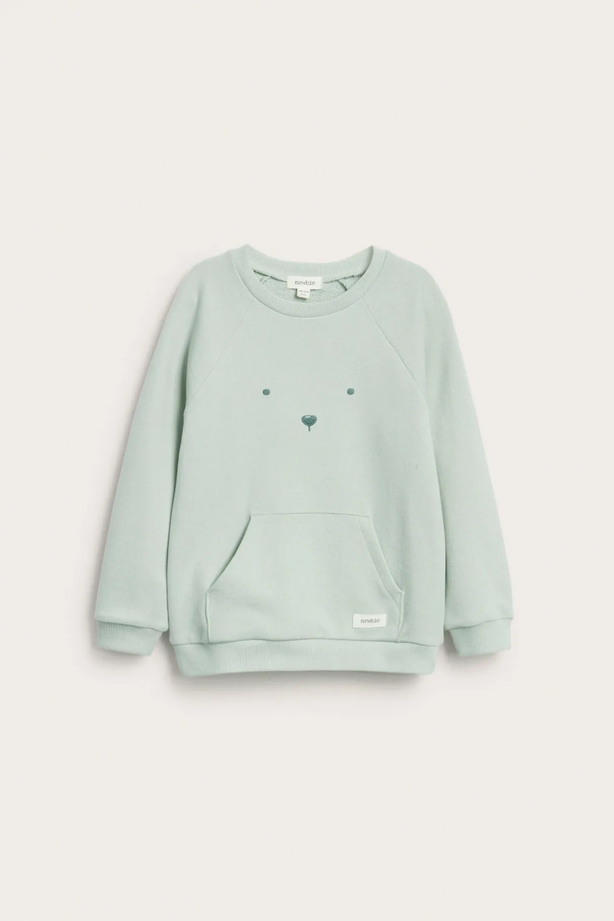 Kids' green sweatshirt with pocket