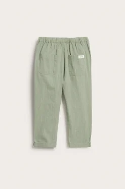 Kids' green textured woven trousers