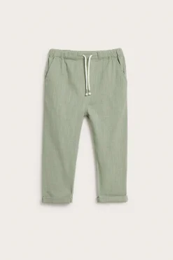 Kids' green textured woven trousers