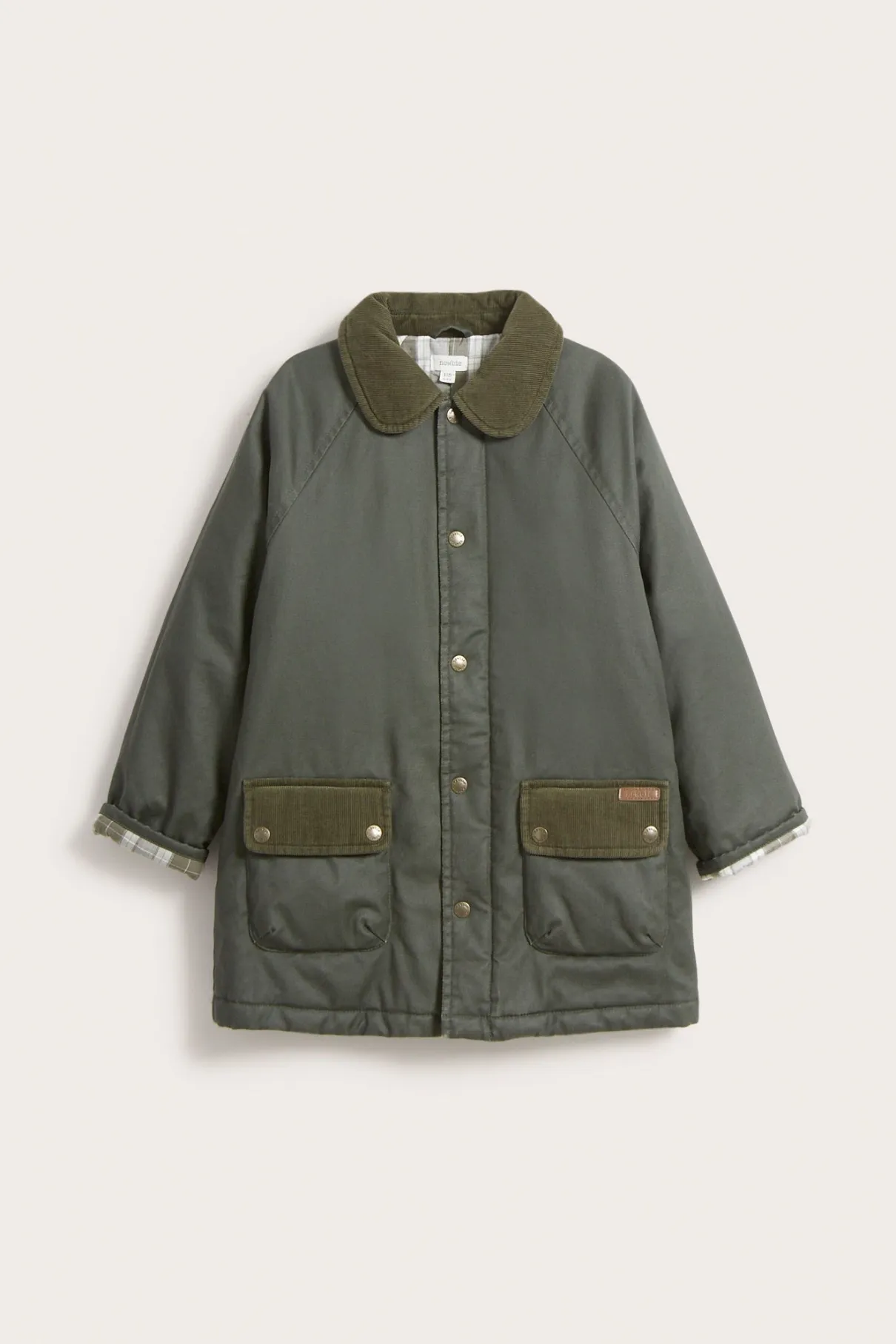 Kids green waxed jacket