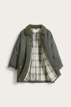 Kids green waxed jacket