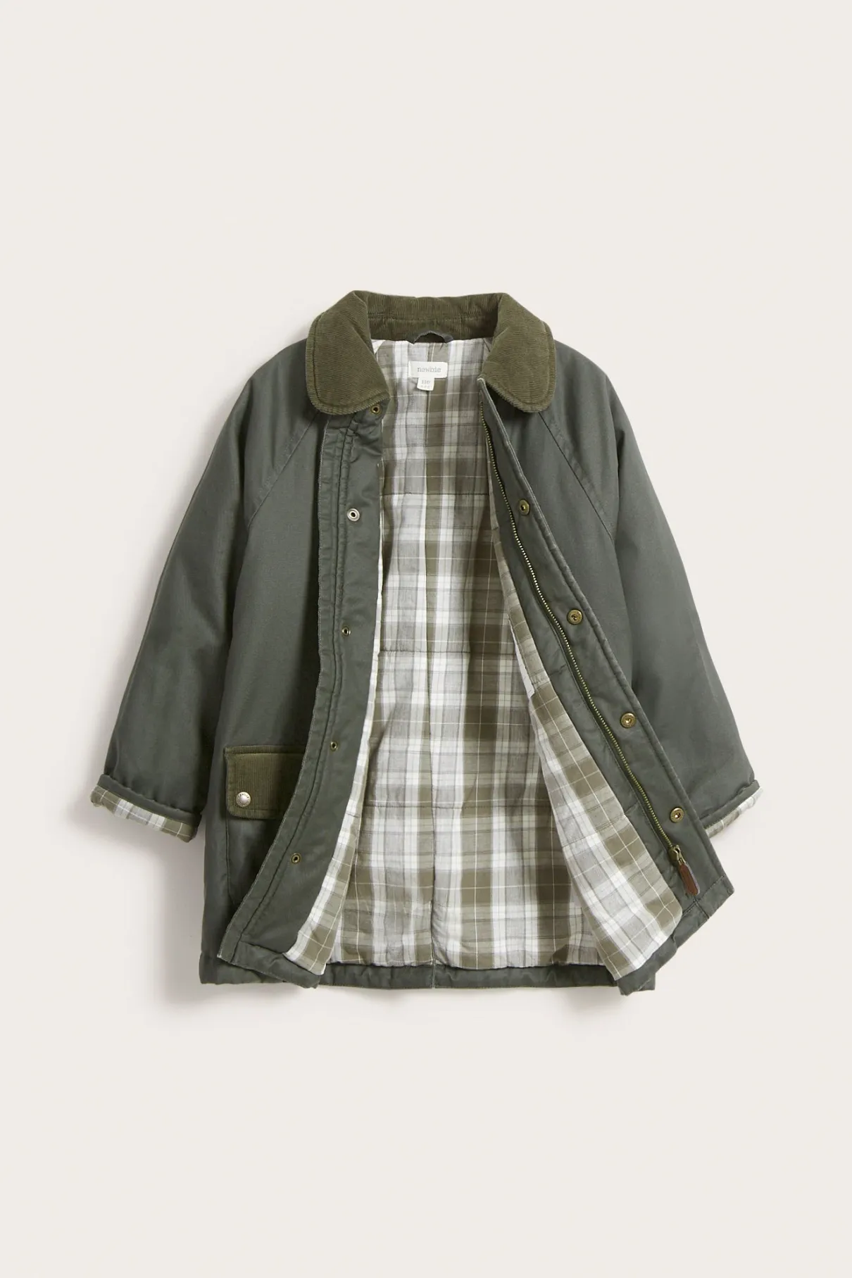 Kids green waxed jacket