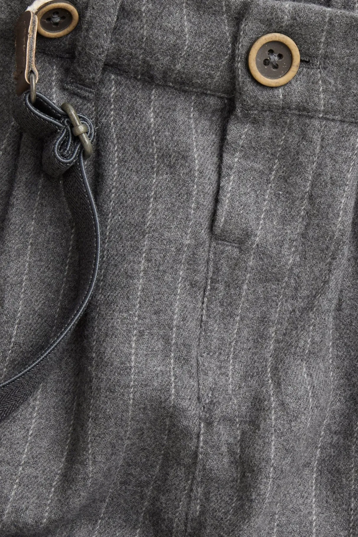 Kids' grey trousers with suspenders