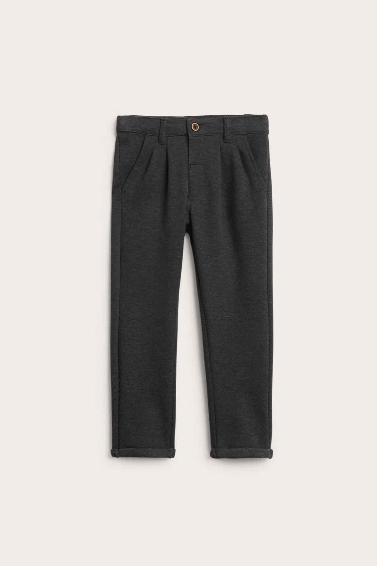 Kids' grey turn-up trousers