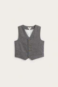 Kids' grey woven waistcoat