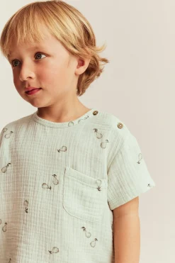 Kids patterned muslin shorts