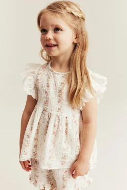 Kids 2-piece floral muslin set