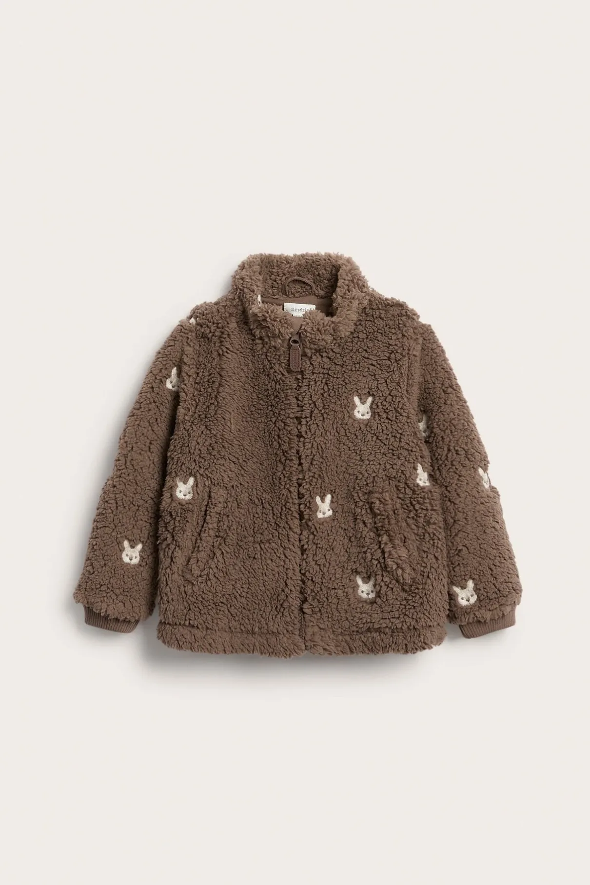 Kids pile jacket with rabbits