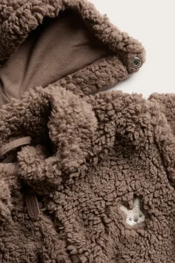 Kids pile jacket with rabbits