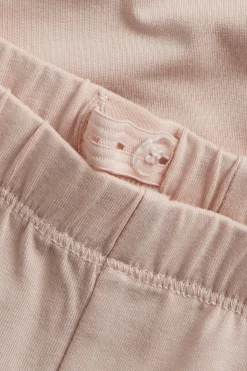 Kids' pink basic leggings with lace