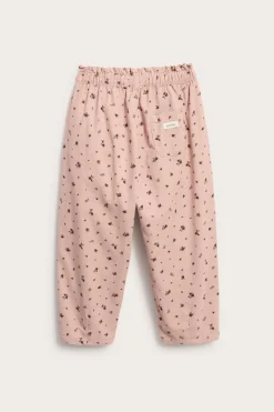 Kids pink floral corduroy trousers